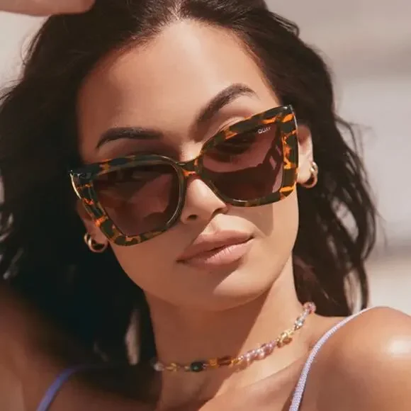 Quay Australia x Love Island Chain Reaction Cat Eye Sunglasses Tortoise Quay Australia x Love Island Chain Reaction Cat Eye  main image 3